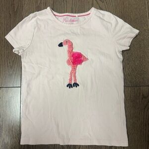 Mini Boden Light Pink Flamingo Tee size 6/7